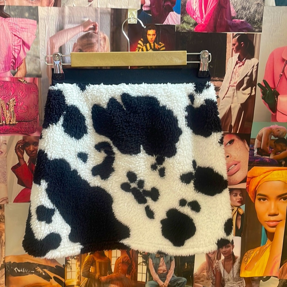 Cow print skirt